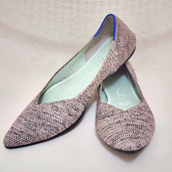 Rothy\'s The Point Star Dust Metallic Flats 8.5